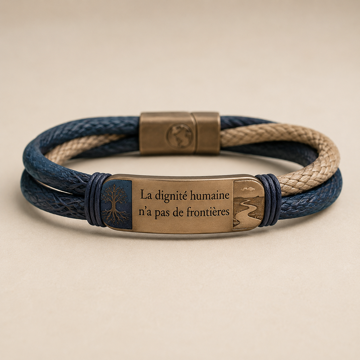 Bracelet dignité humaine - bleu sable