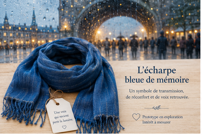 Écharpe bleue de mémoire