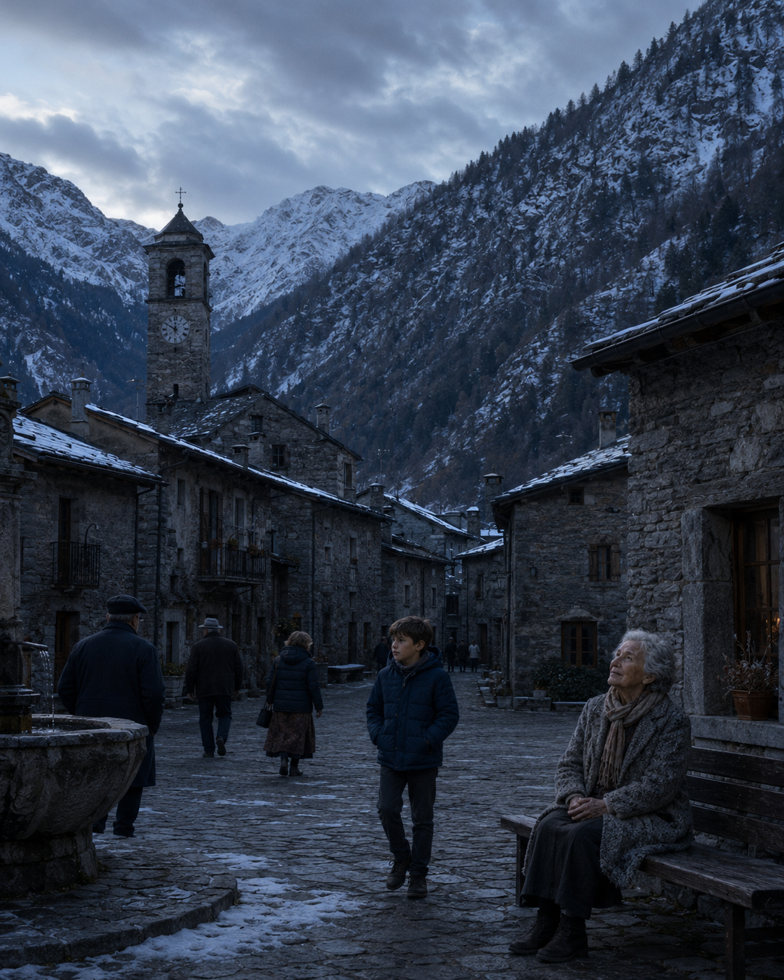 Le village dans l'ombre